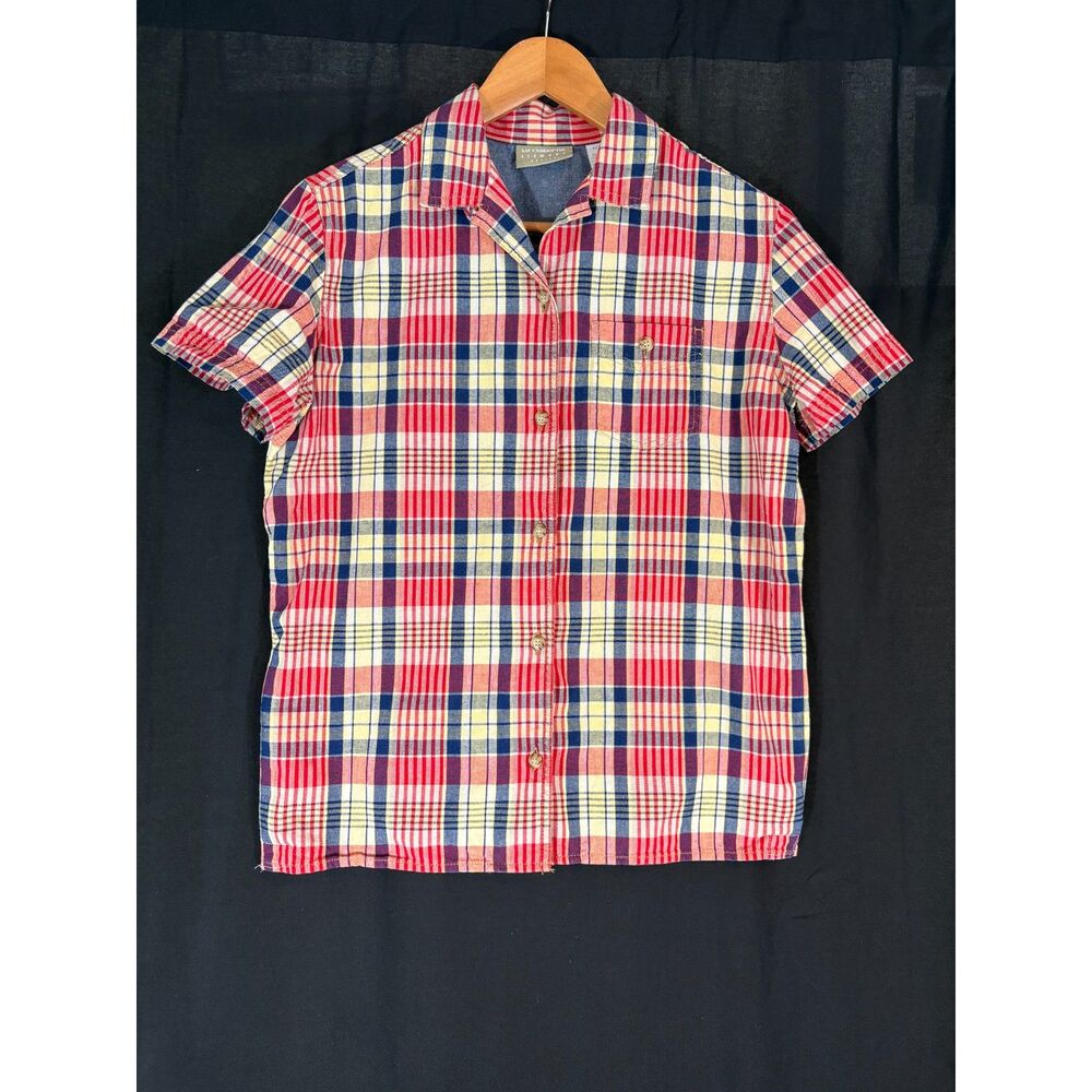 Vintage 90s Liz Claiborne Lizwear Plaid Button Up Shirt Womens Petite M